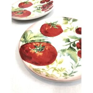 Beautiful 2 Magenta Plates Tomato motif 5" diameter Dunn